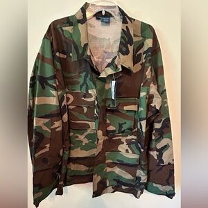 NWT Propper BDU Coat Military Woodland Camo Field‎ Jacket 4 Pocket XXL Cotton